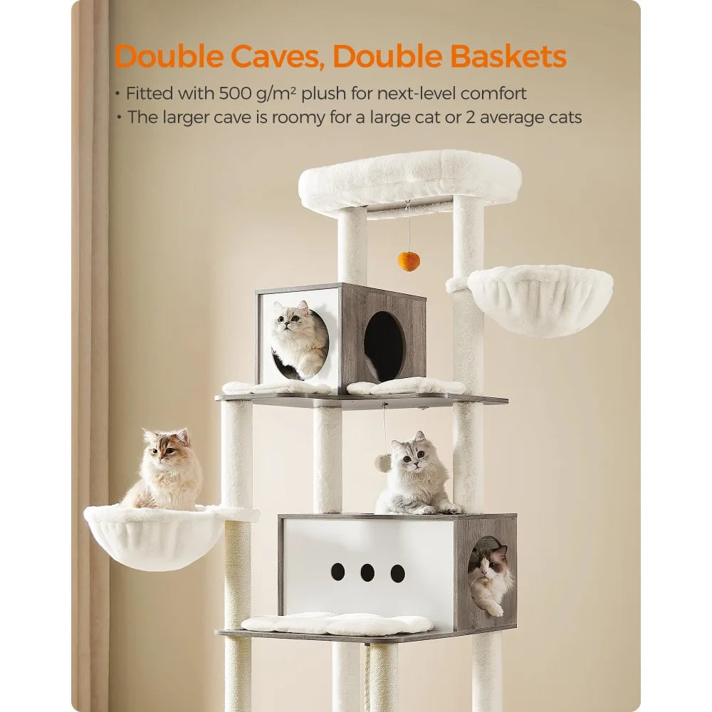 2024 New  Cat Tree, 77.5-Inch Tall Modern Cat Tower