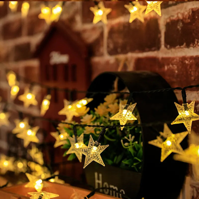 Solar Star String Lights Outdoor Waterproof