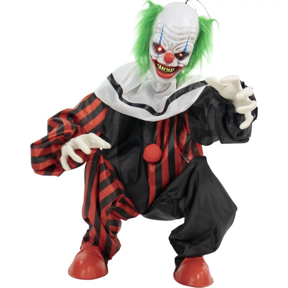 32-In. Animatronic Clown, Indoor/Outdoor Halloween Decoration,