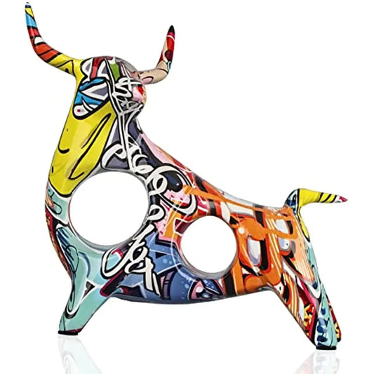 Resin Graffiti Bull Statue,