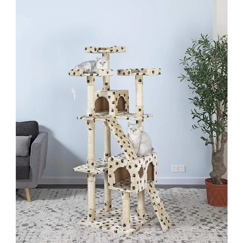 Extra Large Cat Tree Kitty Tower Condo Cat House for Large Indoor Cats