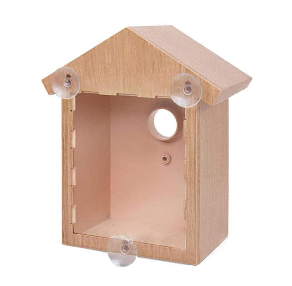 Outdoor window bird nest feeder