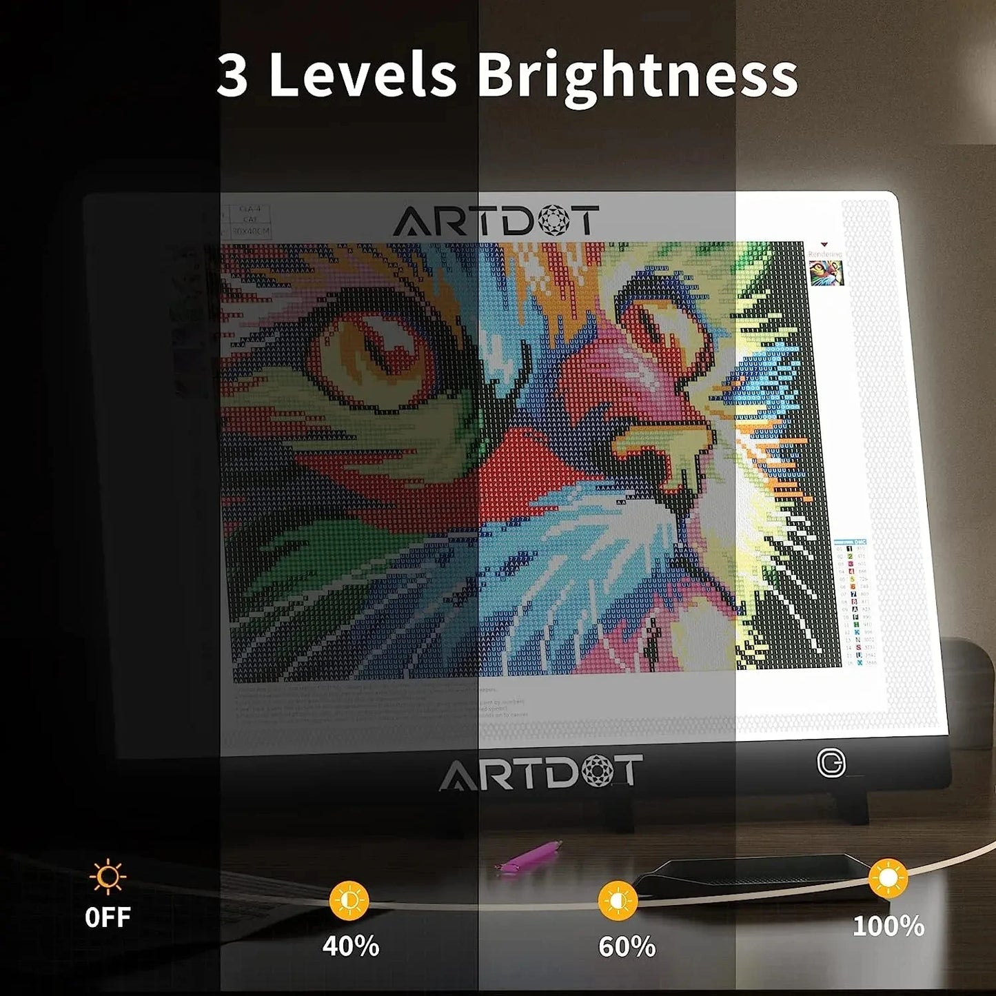 ARTDOT LED Light Pad For 5D Stitch Diamond Painting Art Tools A4 A3 A2 A1