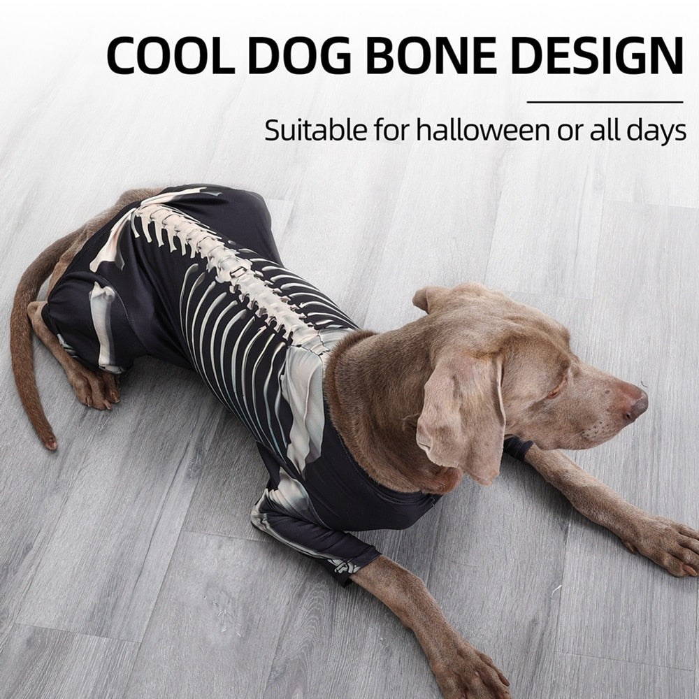 Halloween Dog Clothes Funny Big Dog Skeleton