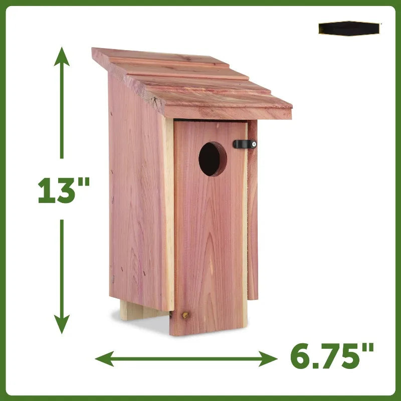 Red Cedar Bluebird Wild Bird House, 2 Pack 13'' Tail