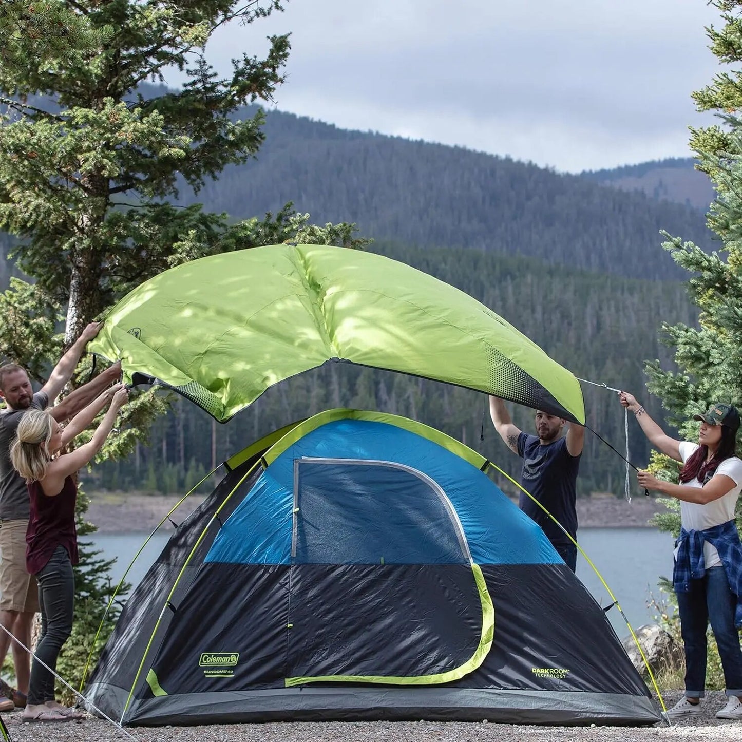 Coleman Dark Room Sundome Camping Tent, 4/6 Person