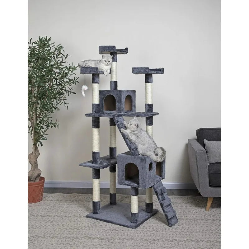 Extra Large Cat Tree Kitty Tower Condo Cat House for Large Indoor Cats