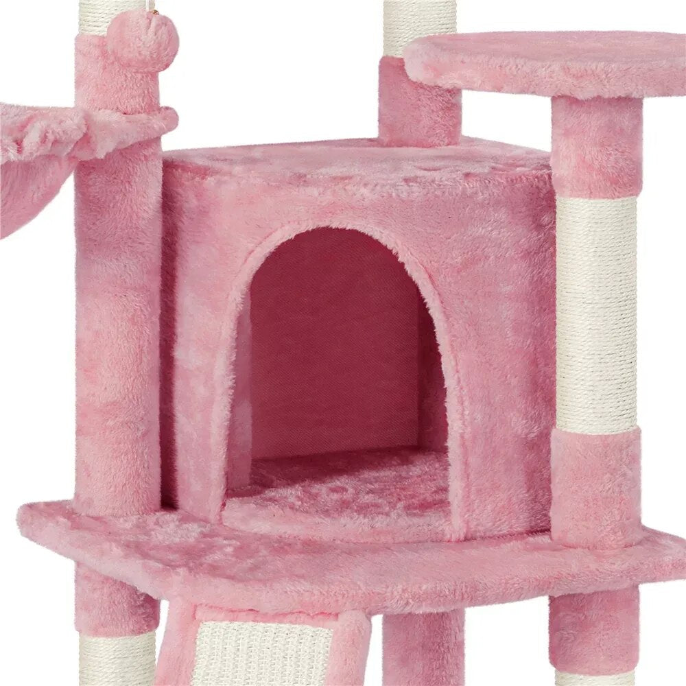 42'' Cat Tree Cat Tower with Condo & Basket