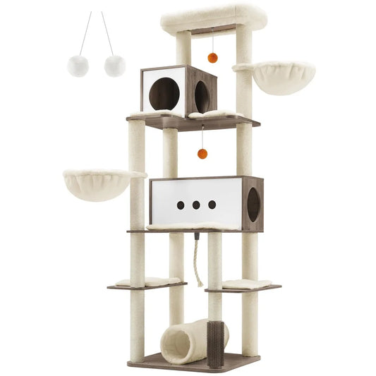 2024 New  Cat Tree, 77.5-Inch Tall Modern Cat Tower