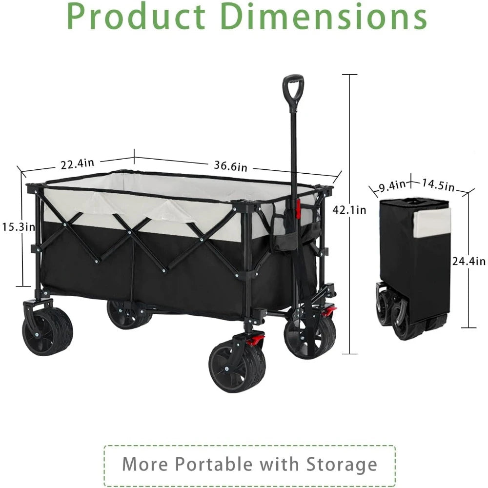 Camping Wagon Collapsible Folding Wagon Cart Heavy Duty