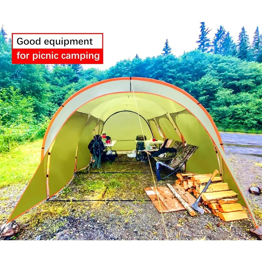 Car Camping Shade Awning Canopy for 8-10 Person Family Party Tent  Storage Shed