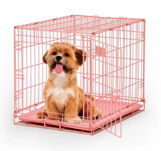 Newly Enhanced Folding Metal Dog Crate, Divider Panel, Floor Protecting feet,