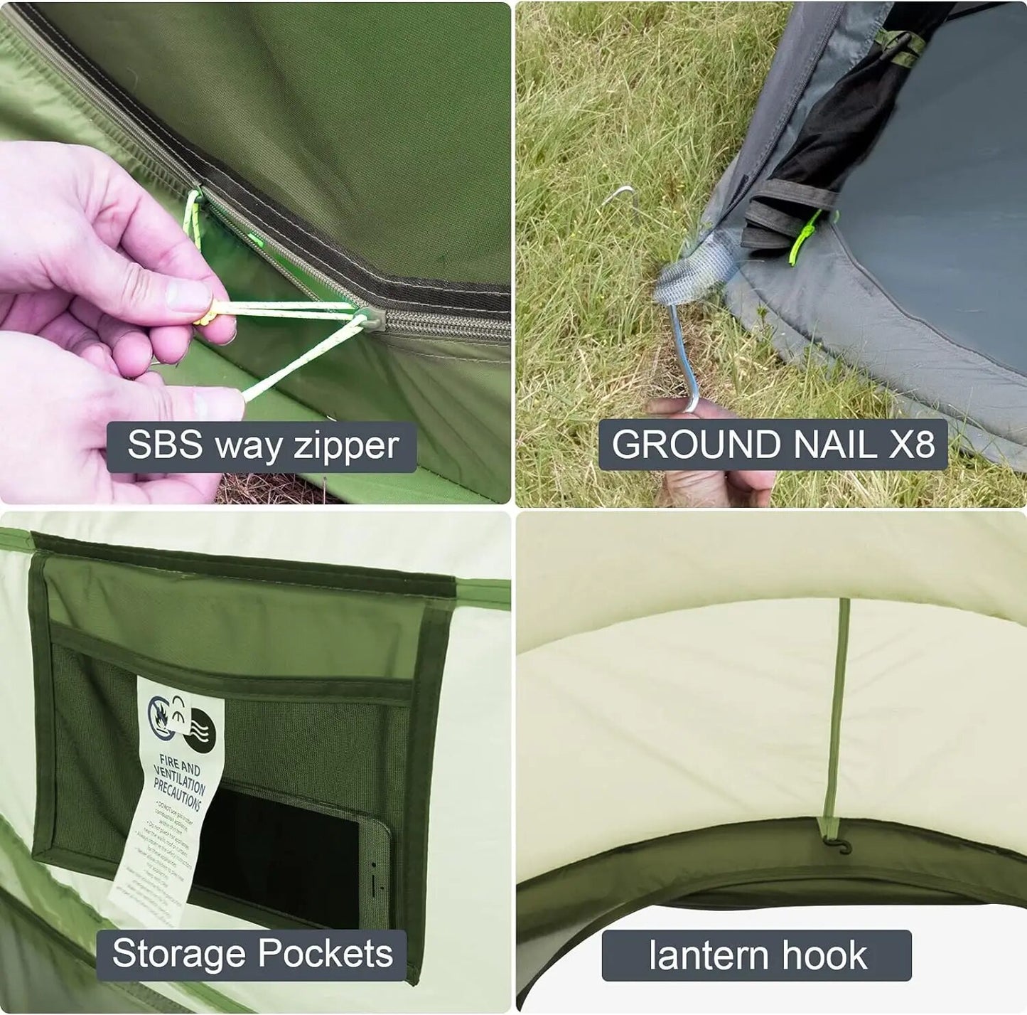 Family Tents for Camping Hiking & Traveling 4 Person Easy Up Tent Waterproof