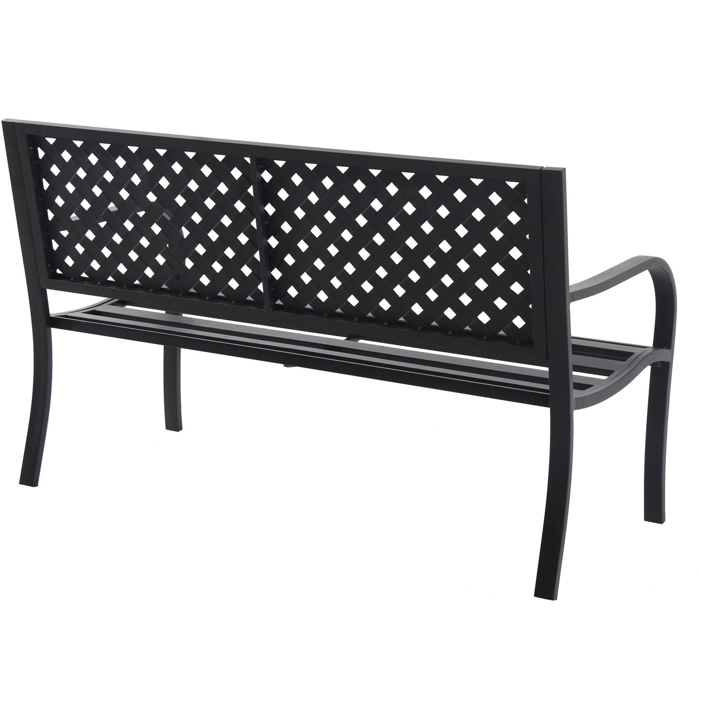 Classic Outdoor Durable Steel Patio Bench,