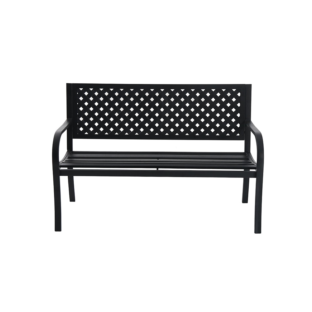 Classic Outdoor Durable Steel Patio Bench,