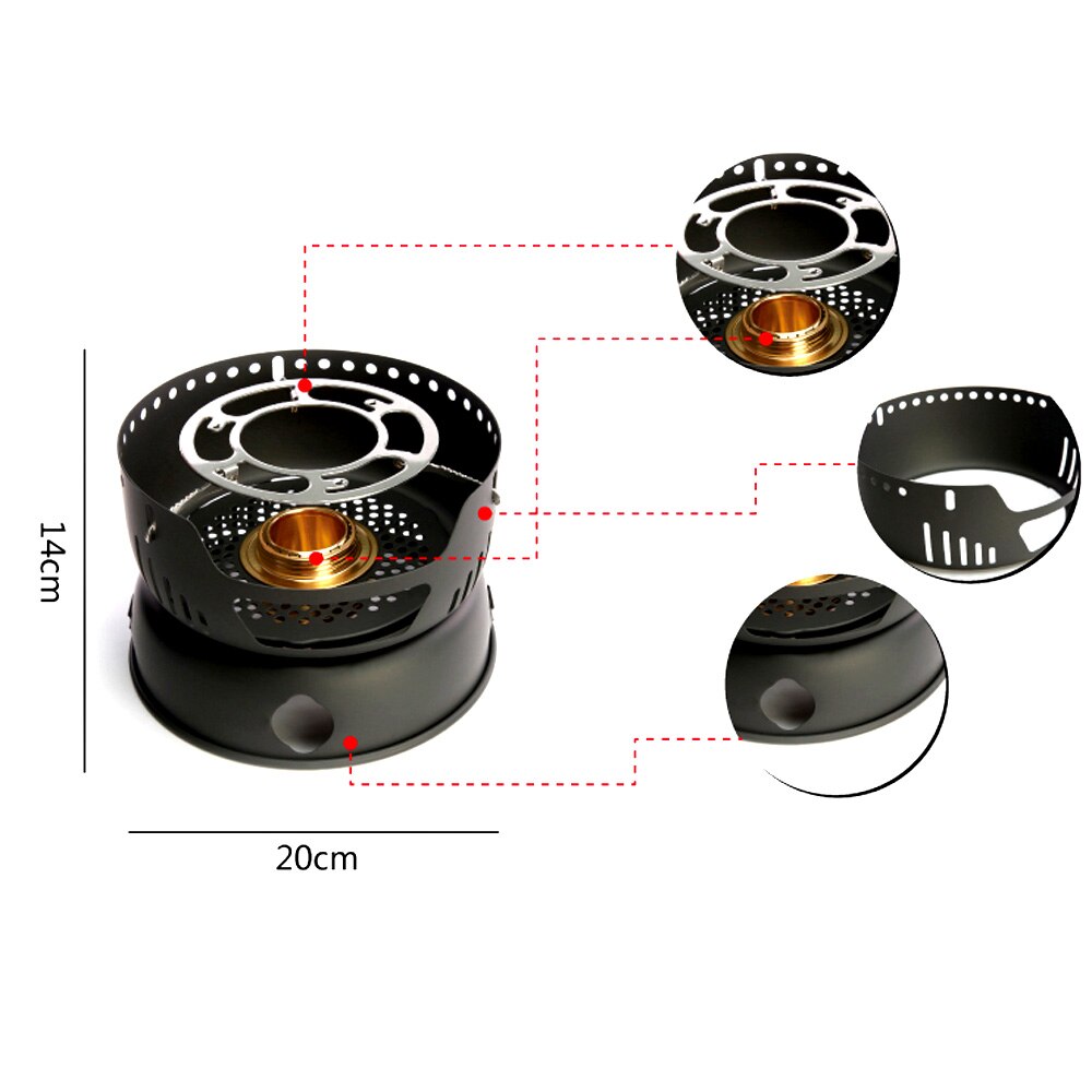 Stove Set Outdoor Camping Stove Pot Bowl Pan Alcohol Stove