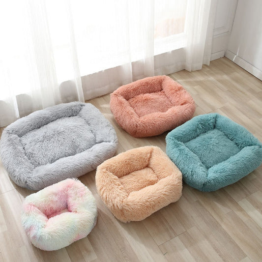 Plush Cat Bed House Warm Soft Square Cats Nest Winter Pet Cushion Mats For Small Dogs Cats Pet Basket Puppy Kennel Pets Supplies - yourcasuallifestore