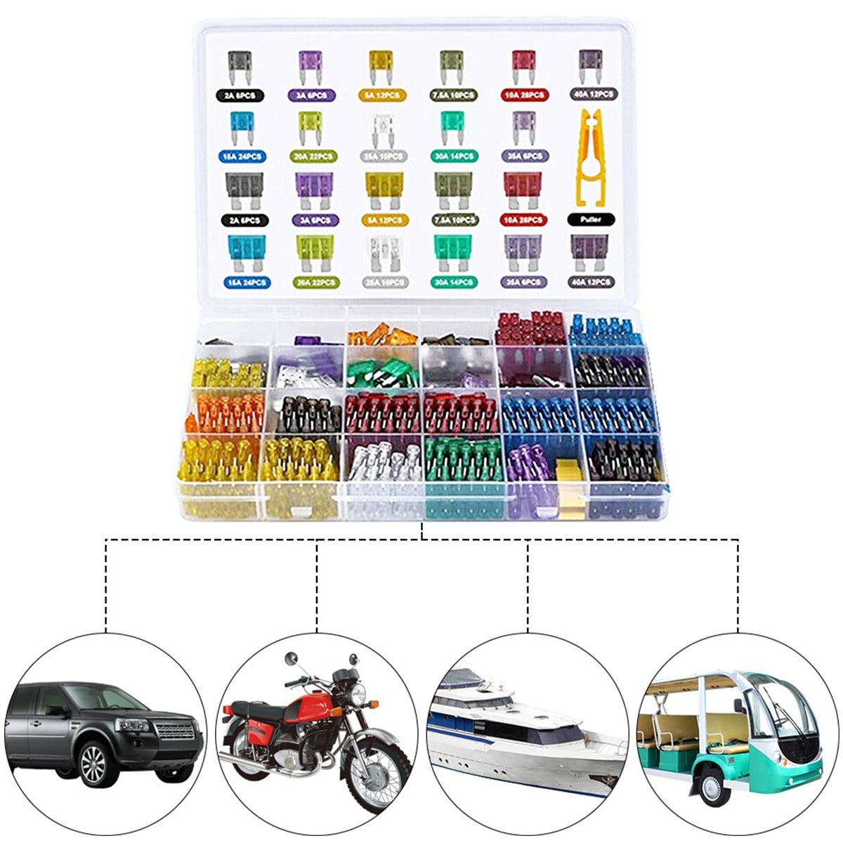 300Pcs Truck Blade Car Fuse Kit 2A/3A/5A/7.5A/10A/15A/20A/25A/30A/35A/40AMP Blade Fuses for Cars Trucks Boats Auto Accessories - yourcasuallifestore