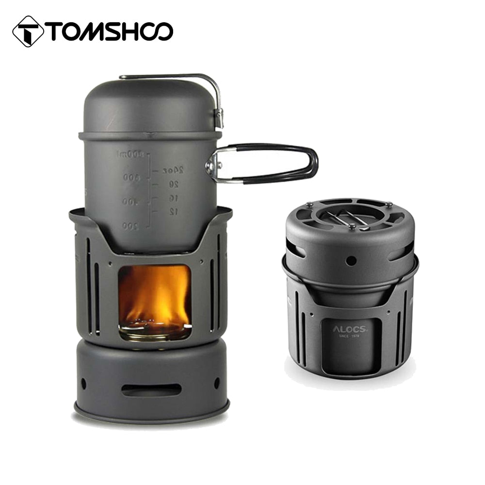 Stove Set Outdoor Camping Stove Pot Bowl Pan Alcohol Stove