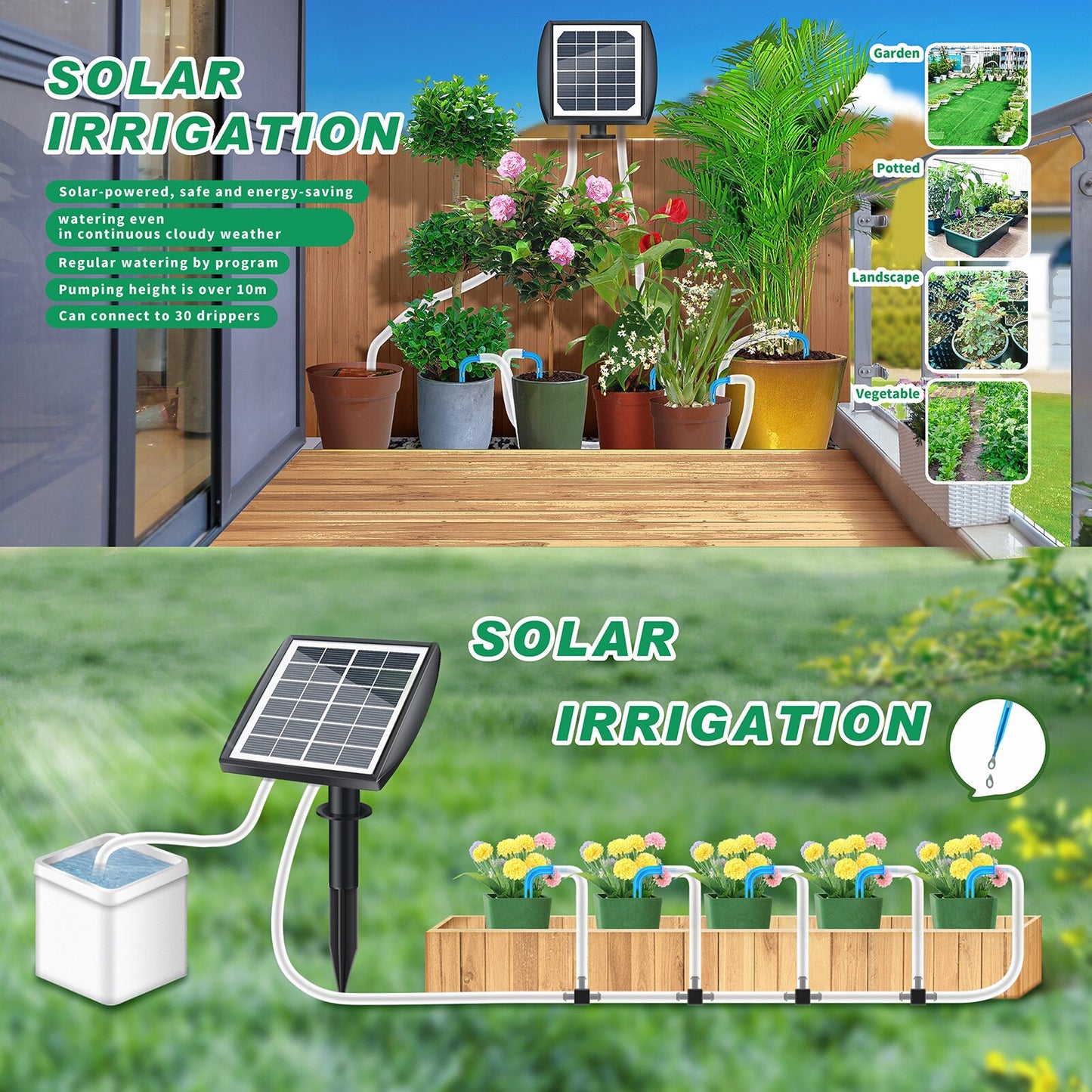 Solar Panel Powered Water Fountain Pool Pond Garden  Sprinkler