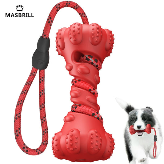 MASBRILL Pet Dog Toy Interactive Rubber Dumbbel for Small Large Dogs Chewing Toys Pet Tooth Cleaning Indestructible Dog Food Toy - yourcasuallifestore