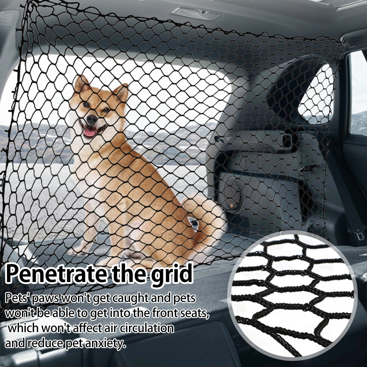 Car Dog Barrier Net Rear Seat Car Protection - yourcasuallifestore