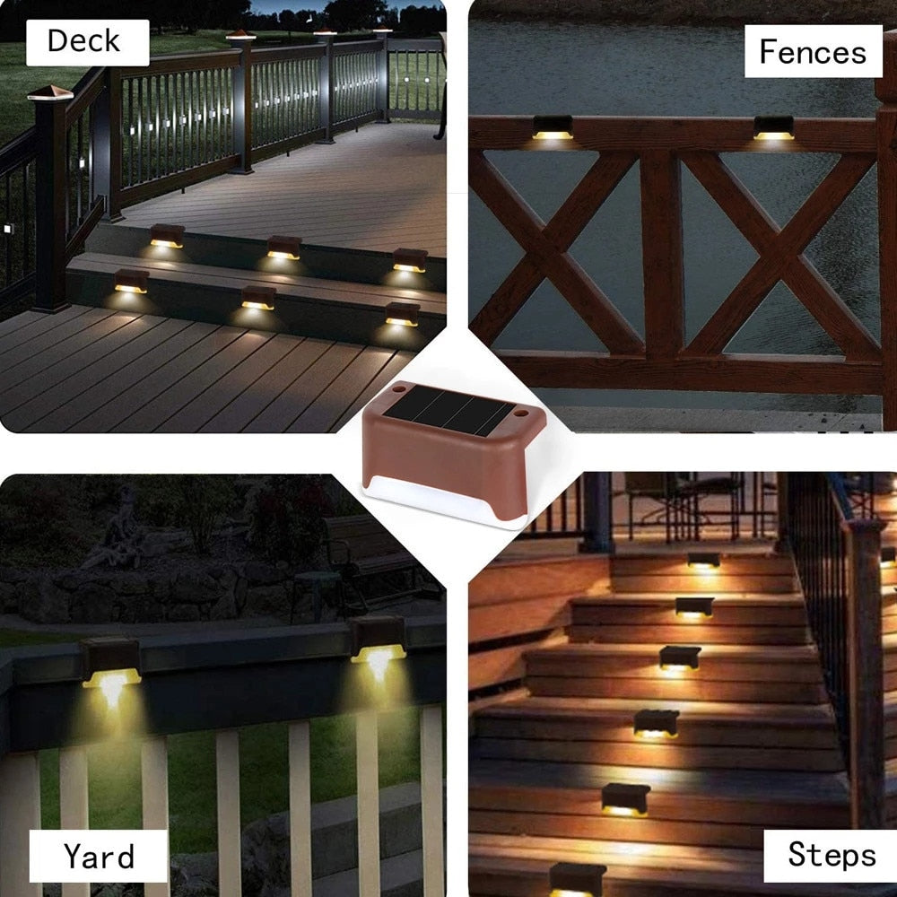 Warm White LED Solar Step Lamp Path