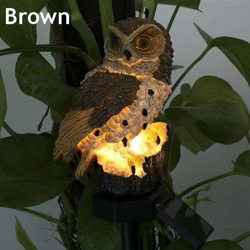 1Pc Waterproof Solar Power LED Light Garden Path Yard Lawn Owl Animal Ornament Lamp Outdoor Decor Garden Statues - yourcasuallifestore