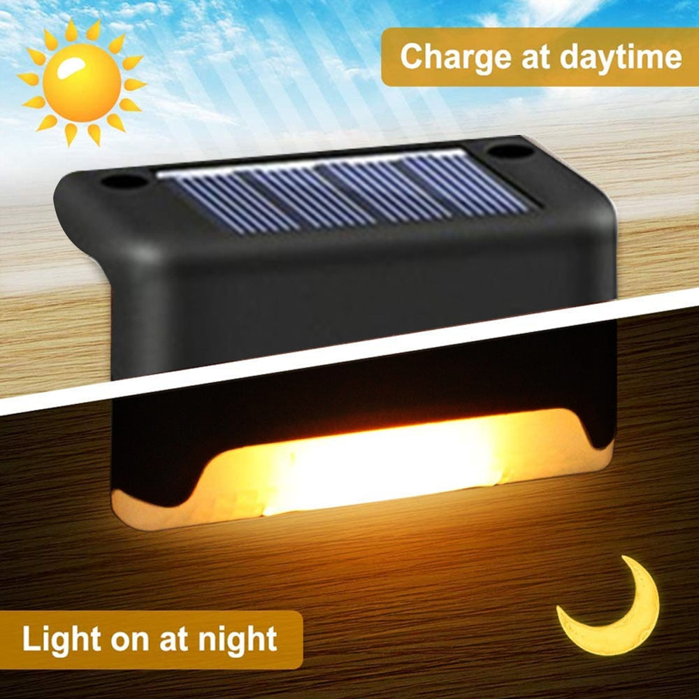 Warm White LED Solar Step Lamp Path