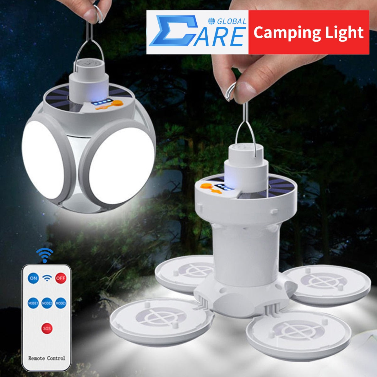 Outdoor Camping Tent LED Solar Soccer Light Bulb Searchlight USB Rechargeable Portable Hanging Lantern Flashlight Emergency Lamp - yourcasuallifestore