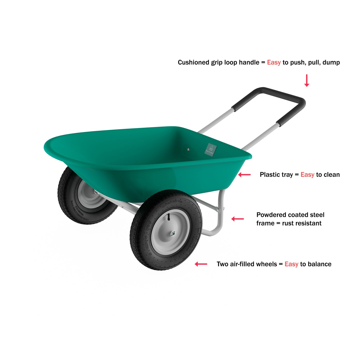 2-Wheeled Garden Wheelbarrow–