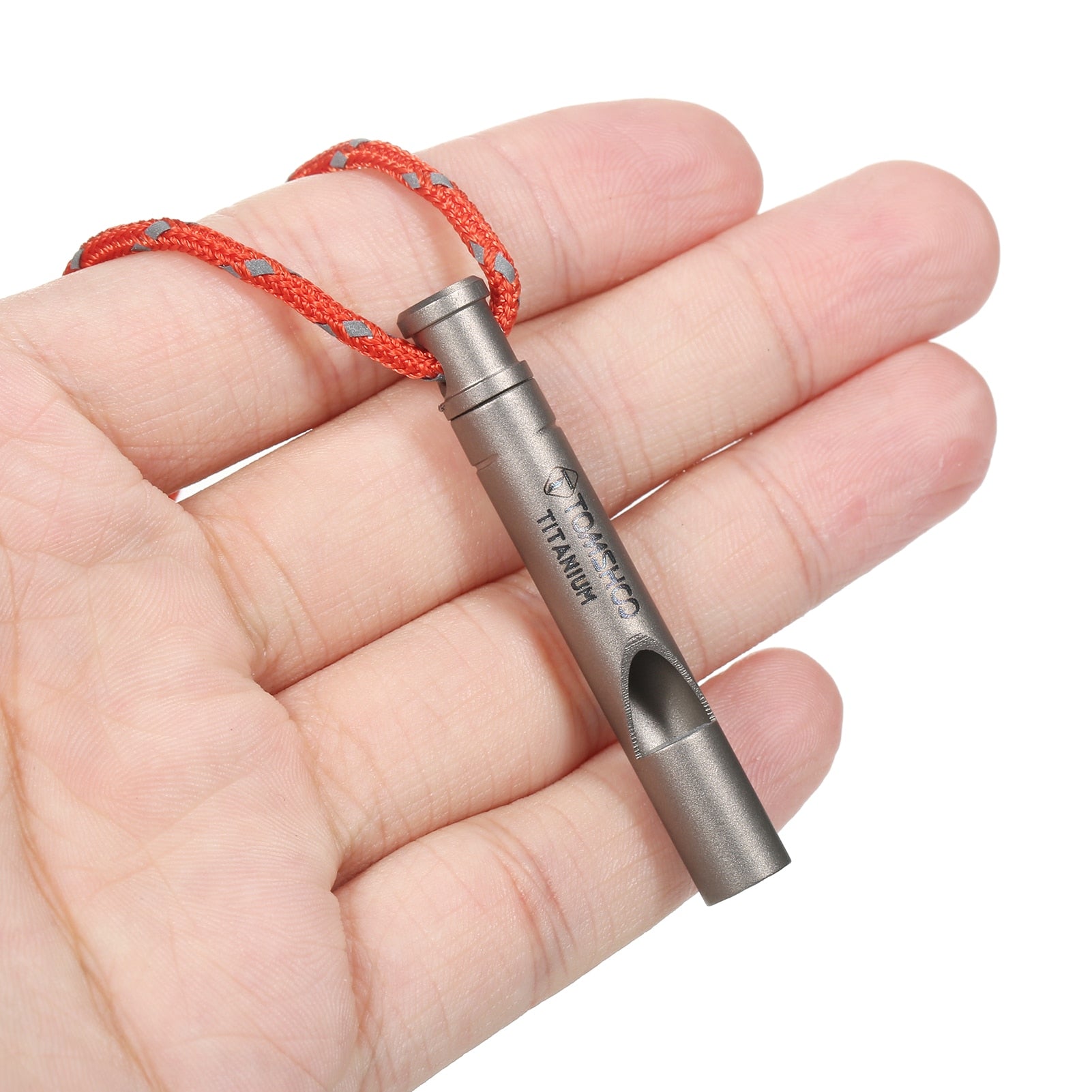 1/2pcs Ultralight Titanium Emergency Whistle w Cord Outdoor Camping Hiking Emergency Survival Loud Whistle - yourcasuallifestore