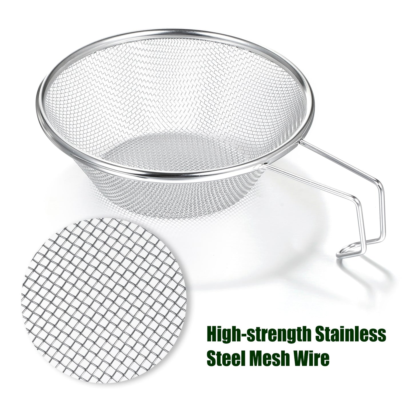 Stainless Steel Sierra Cup Bowl with Mesh Strainer Colander and Lid for Camping Hiking