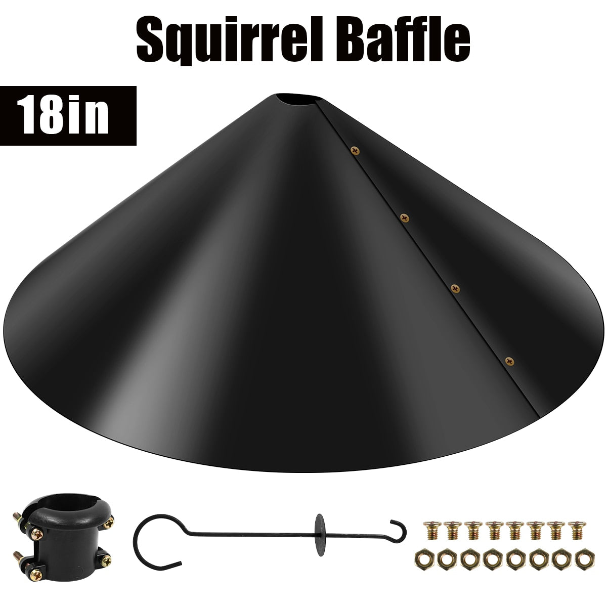 18 inch Squirrel Baffle Wrap Around Squirrel Proof Baffles Durable Plastic Bird Feeder Guard with Hook Hanging Squirrel Flapper - yourcasuallifestore