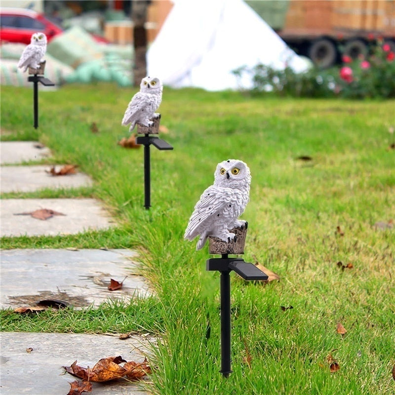 1Pc Waterproof Solar Power LED Light Garden Path Yard Lawn Owl Animal Ornament Lamp Outdoor Decor Garden Statues - yourcasuallifestore