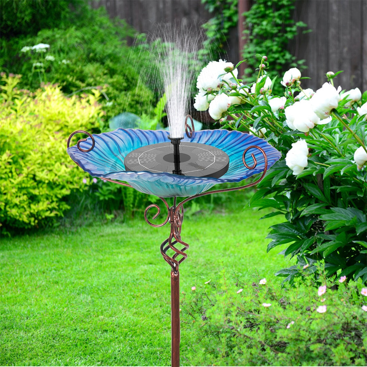 Height Flower Glass Bird Bath