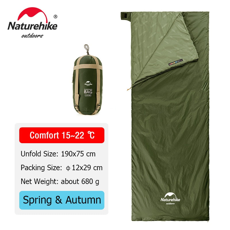 Naturehike lw180 Sleeping Bag Ultralight Cotton  Spring Summer - yourcasuallifestore