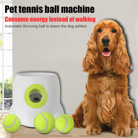 Dog Ball Automatic Tennis Launcher Pet Dogs Chase Toy Mini Tennis Throwing - yourcasuallifestore