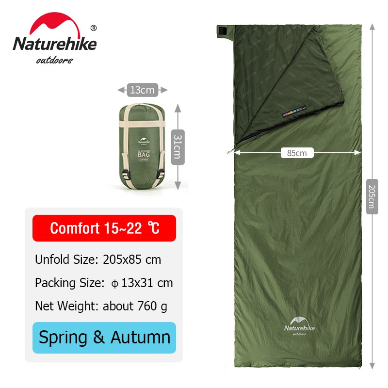 Naturehike lw180 Sleeping Bag Ultralight Cotton  Spring Summer - yourcasuallifestore