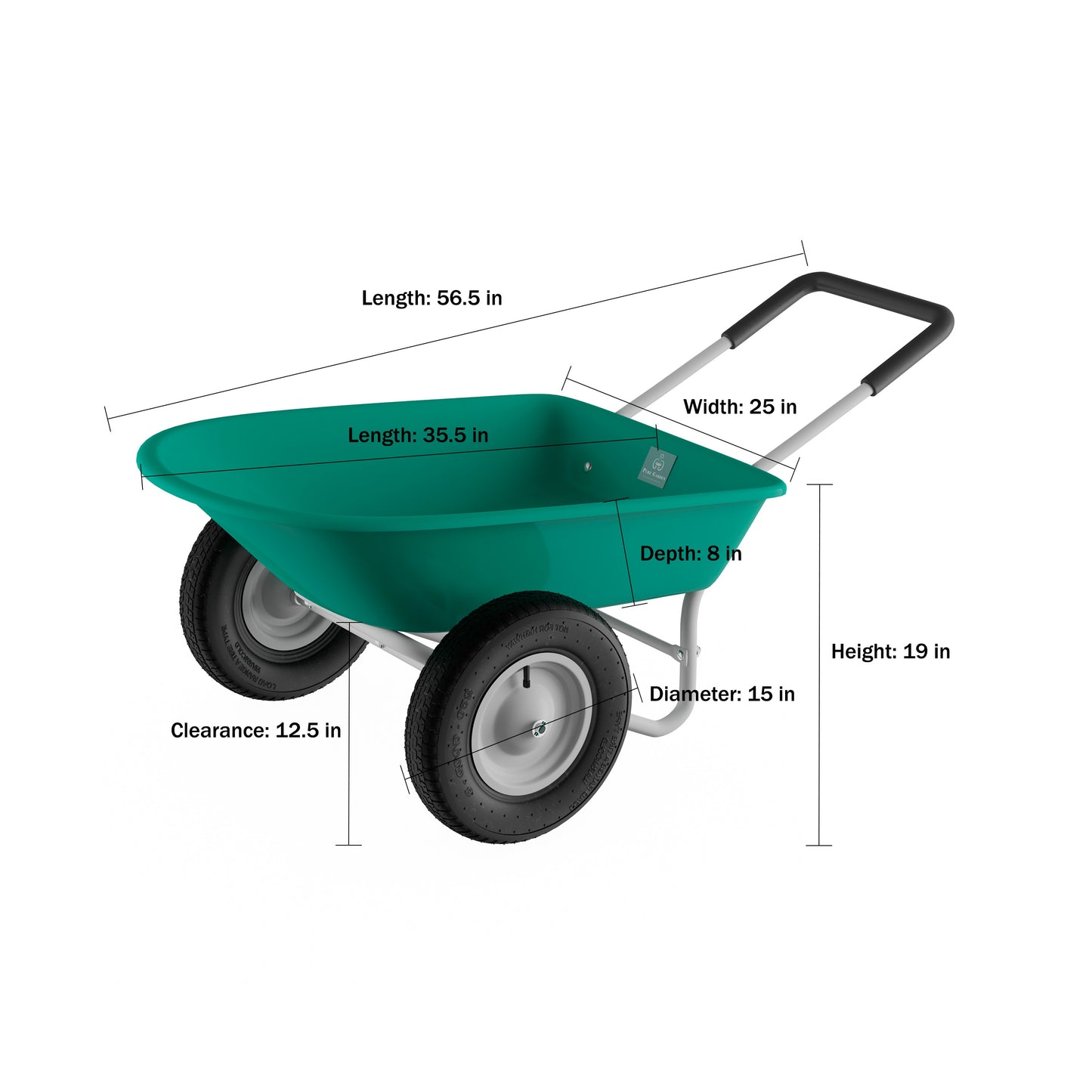 2-Wheeled Garden Wheelbarrow–