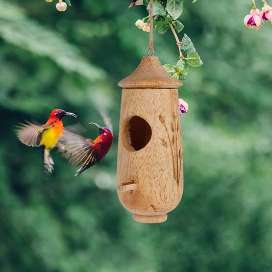 Wooden Hanging Bird Feeder