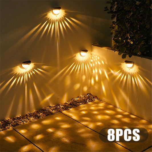 4/8 PCS LED Solar Light Outdoor Garden Lights Decoration Deck Light Wall Sconce Fence Lamp Garden Lighting Outdoor Solar Lights - yourcasuallifestore