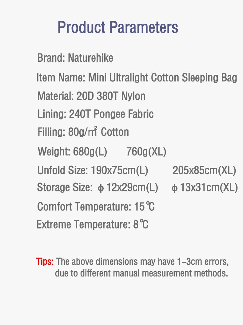 Naturehike lw180 Sleeping Bag Ultralight Cotton  Spring Summer - yourcasuallifestore